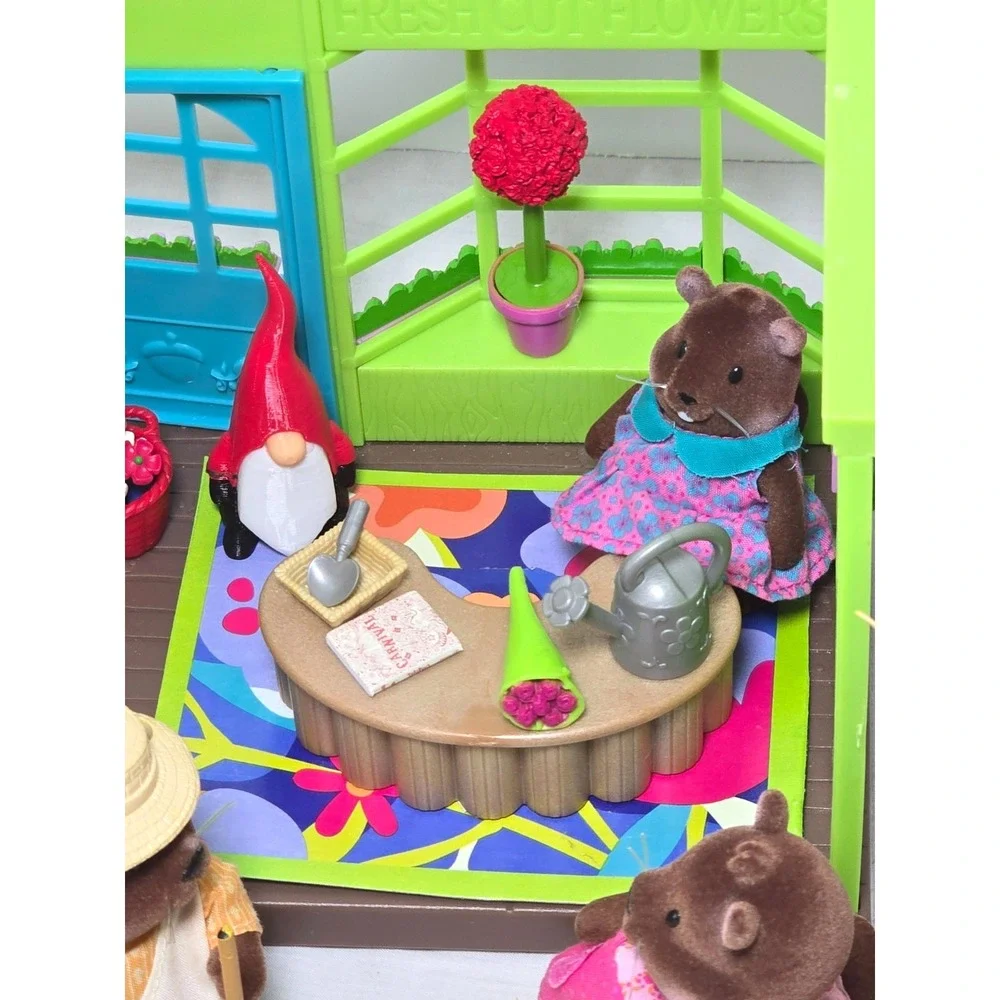 Li'l Woodzeez-Li'l Petals Flower Shop Playset Accessories Critters Beavers Set